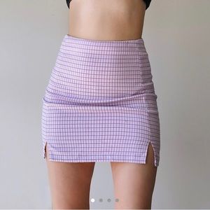 Brandy Melville Lilac Gingham Cara Skirt